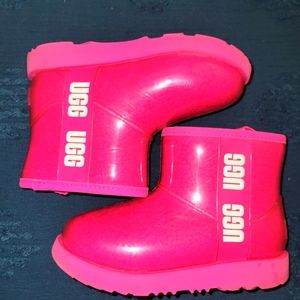 Clear Hot Pink Lined Uggs